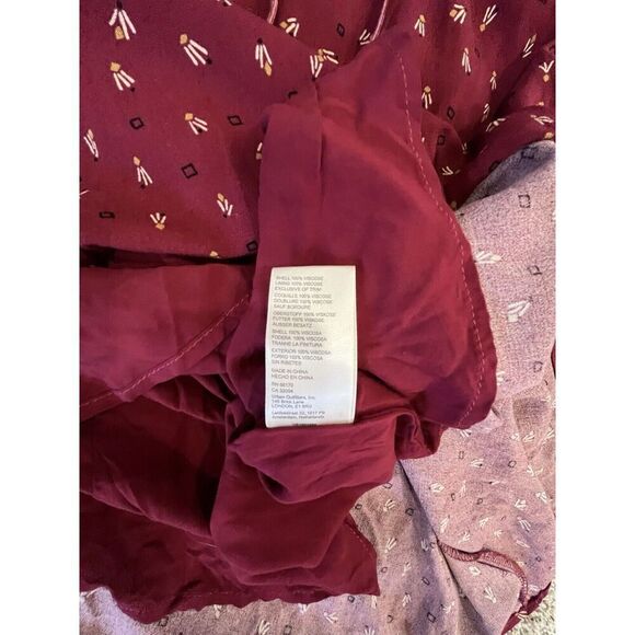 FREE PEOPLE RED DELFINA LACE COLLAR VELVET TRIM MINI DRESS SIZE L - Picture 15 of 16